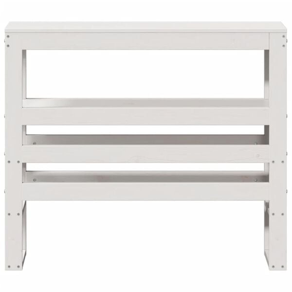 vidaXL Tăblie de pat cu rafturi, alb, 75 cm, lemn masiv de pin