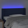 vidaXL Tăblie de pat cu LED, albastru, 103x16x78/88 cm, textil