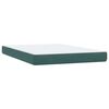 vidaXL Pat box spring cu saltea, verde &icirc;nchis, 160x220 cm, catifea