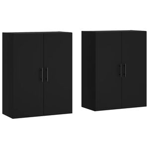 vidaXL Dulapuri cu montaj pe perete, 2 buc, negru, 69,5x34x90 cm