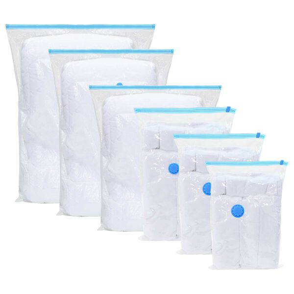 vidaXL Pungi de stocare 50 pcs Transparent și Albastru 100 x 80 cm