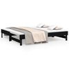 vidaXL Pat de zi extensibil, negru, 2x(90x190) cm, lemn masiv de pin