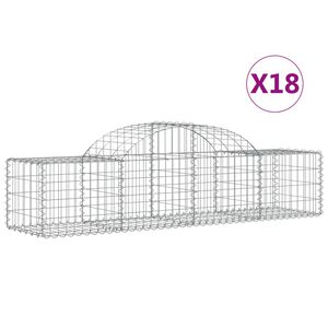 vidaXL Coșuri gabion arcuite 18 buc., 200x50x40/60 cm, fier galvanizat