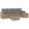 vidaXL Set canapele de grădină cu perne, 6 piese, bej, poliratan