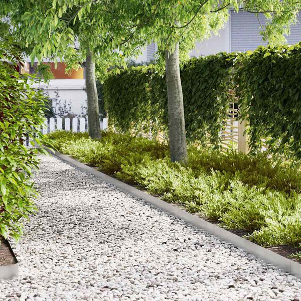 vidaXL Margine pentru gazon 30 pcs Argintiu 100 x 0.05 x 20 cm