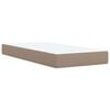 vidaXL Pat box spring cu saltea, cappuccino, 90x190 cm piele ecologică