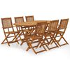 vidaXL Set mobilier de grădină pliabil, 7 piese, lemn masiv acacia