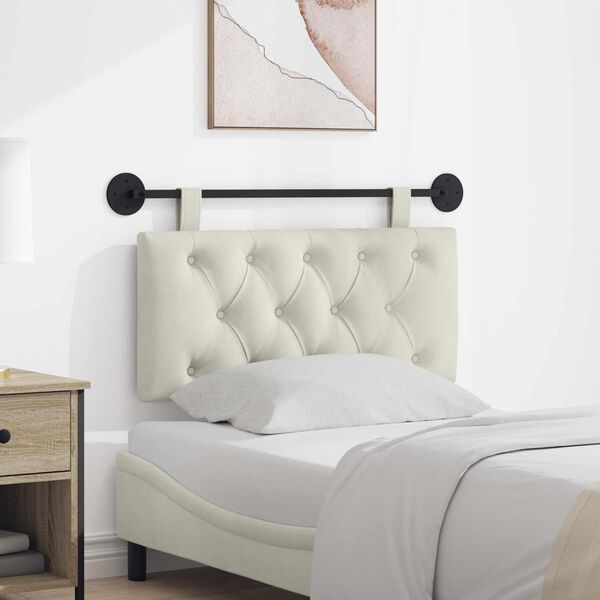vidaXL Cap de pat suspendat Pe perete Crem 100 x 55 x 7 cm Catifea