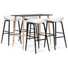 vidaXL Set mobilier de bar, 5 piese, negru și alb