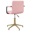 vidaXL Scaune de bucătărie pivotante, 2 buc., roz, catifea