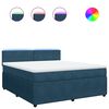 vidaXL Pat box spring cu saltea, albastru, 180x200 cm, catifea