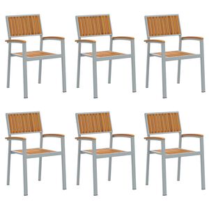 vidaXL Scaun stivuibil 6 buc. Maro Lemn Solid de Acacia Stivuibil