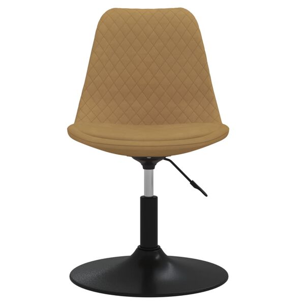 vidaXL Scaune de sufragerie pivotante 6 buc, maro, catifea