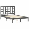 vidaXL Cadru de pat mic dublu, gri, 120x190 cm, lemn masiv