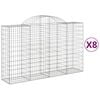 vidaXL Coșuri gabion arcuite 8 buc, 200x50x120/140 cm, fier galvanizat