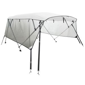 vidaXL Parasolar Bimini 4 arcuri pereți laterali, 243x(200-213)x137 cm