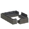 vidaXL Set mobilier de grădină cu perne, 12 piese, gri, poliratan