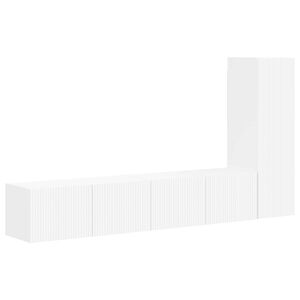 vidaXL Set comodă TV Pe perete 3 pcs Alb Lemn compozit