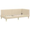 vidaXL Cadru de pat colțar cu headboard Crem 80 cm x 200 cm Catifea