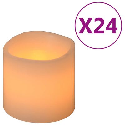 vidaXL Lumânări LED electrice, 24 buc., alb cald