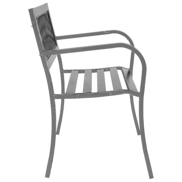 vidaXL Bancă de grădină din oțel, negru, 120 cm