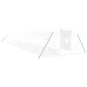 vidaXL Seră cu cadru din oțel, alb, 54 m&sup2;, 18x3x2 m