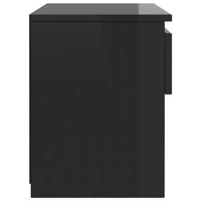 vidaXL Noptieră, negru extralucios, 40x30x39 cm, PAL