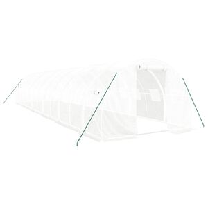 vidaXL Seră cu cadru din oțel, alb, 36 m&sup2;, 12x3x2 m