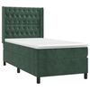 vidaXL Pat box spring cu saltea, verde &icirc;nchis, 90x190 cm, catifea