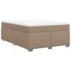 vidaXL Pat box spring cu saltea, cappuccino, 160x200cm piele ecologică