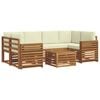 vidaXL Set de canapele de exterior 7 buc. Natural și Crem