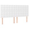 vidaXL Tăblie de pat albă 180x5x118/128 cm piele ecologică