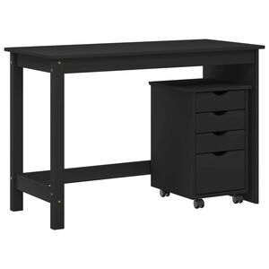 vidaXL Set birou și cabinet 2 buc. Negru Lemn masiv de pin