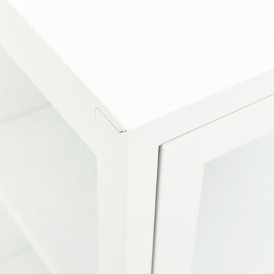 vidaXL Servantă, alb, 105x35x70 cm, oțel și sticlă
