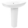 vidaXL Lavoar cu piedestal, alb, 650 x 520 x 200 mm, ceramică
