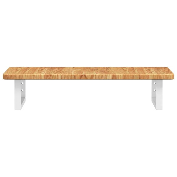 vidaXL Raft pentru lavoar montat pe perete, oțel și lemn masiv stejar