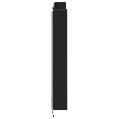 vidaXL Tăblie cu dulap și LED, negru, 140x16,5x103,5 cm
