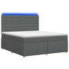 vidaXL Pat boxspring cu saltea Gri &icirc;nchis 160 x 200 cm Țesătură
