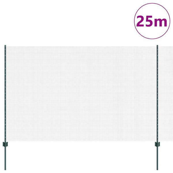 vidaXL Gard cu St&acirc;lp Verde 1,6 x 25 m Oțel și PVC