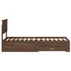vidaXL Cadru de pat cu headboard Stejar marron și argintiu 75 x 190 cm
