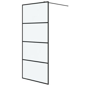 vidaXL Perete cabină duș walk-in negru 90x195 cm sticlă ESG mată