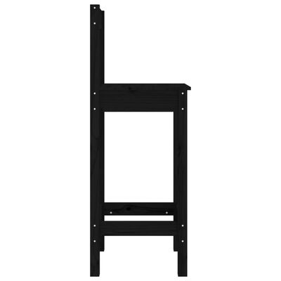 vidaXL Set mobilier de bar, 3 piese, negru, lemn masiv de pin