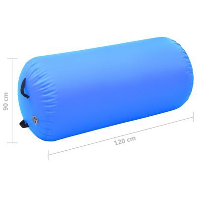 vidaXL Rulou de gimnastică gonflabil cu pompă, albastru, 120x90 cm PVC