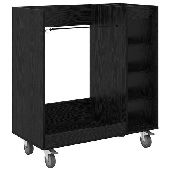 vidaXL Dulap Golf cu roata Simplu Stejar Negru 90 x 45 x 98 cm