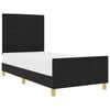 vidaXL Cadru de pat cu headboard Negru 90 x 190 cm țesătură