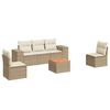 vidaXL Set canapele de grădină cu perne, 6 piese, bej, poliratan