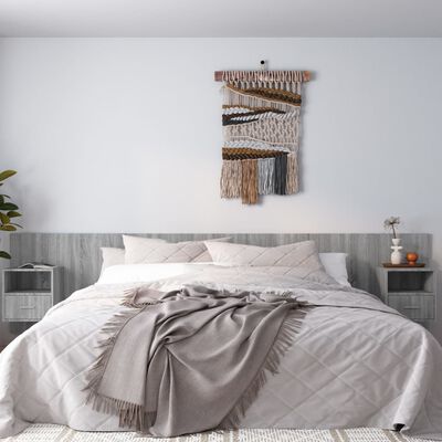 vidaXL Tăblie de pat cu dulapuri, gri sonoma, lemn prelucrat