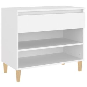 vidaXL Pantofar, alb, 70x36x60 cm, lemn prelucrat
