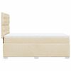 vidaXL Pat box spring cu saltea, crem, 100x200 cm, textil