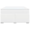 vidaXL Pat box spring cu saltea, alb, 140x200 cm, piele ecologică